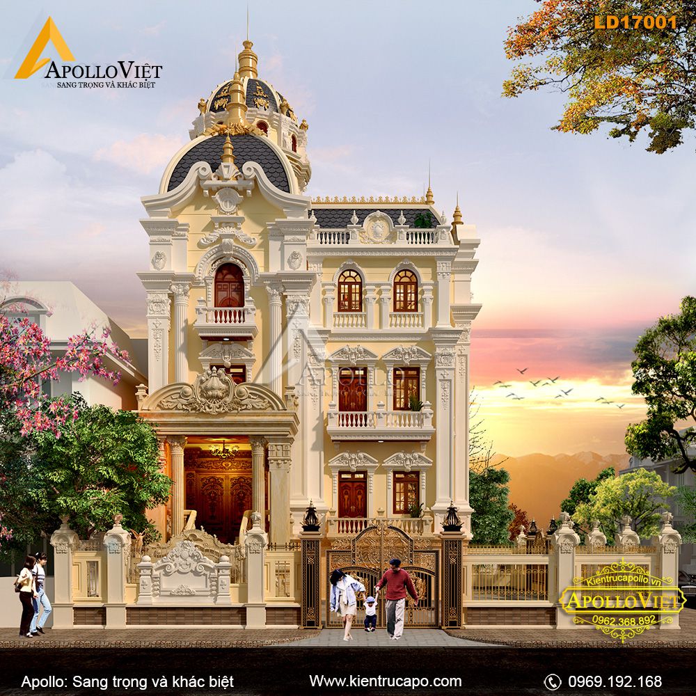 Biệt thự tân cổ điển 3 tầng sang trọng, ấn tượng (LD17001)